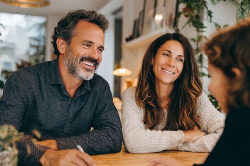 Special needs custody attorney Riverview FL meeting with parents and child in a warm, supportive home-like setting.